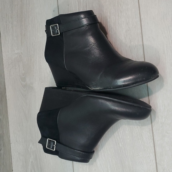 Vionic Women Shasta Ankle Leather Wedge Boots shoes sz 7 - Picture 11 of 16